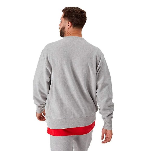 Champion Reverse Weave Crew Neck Fleece Sweatshirt Script Oxford Grey 3XL BIG - Picture 3 of 11